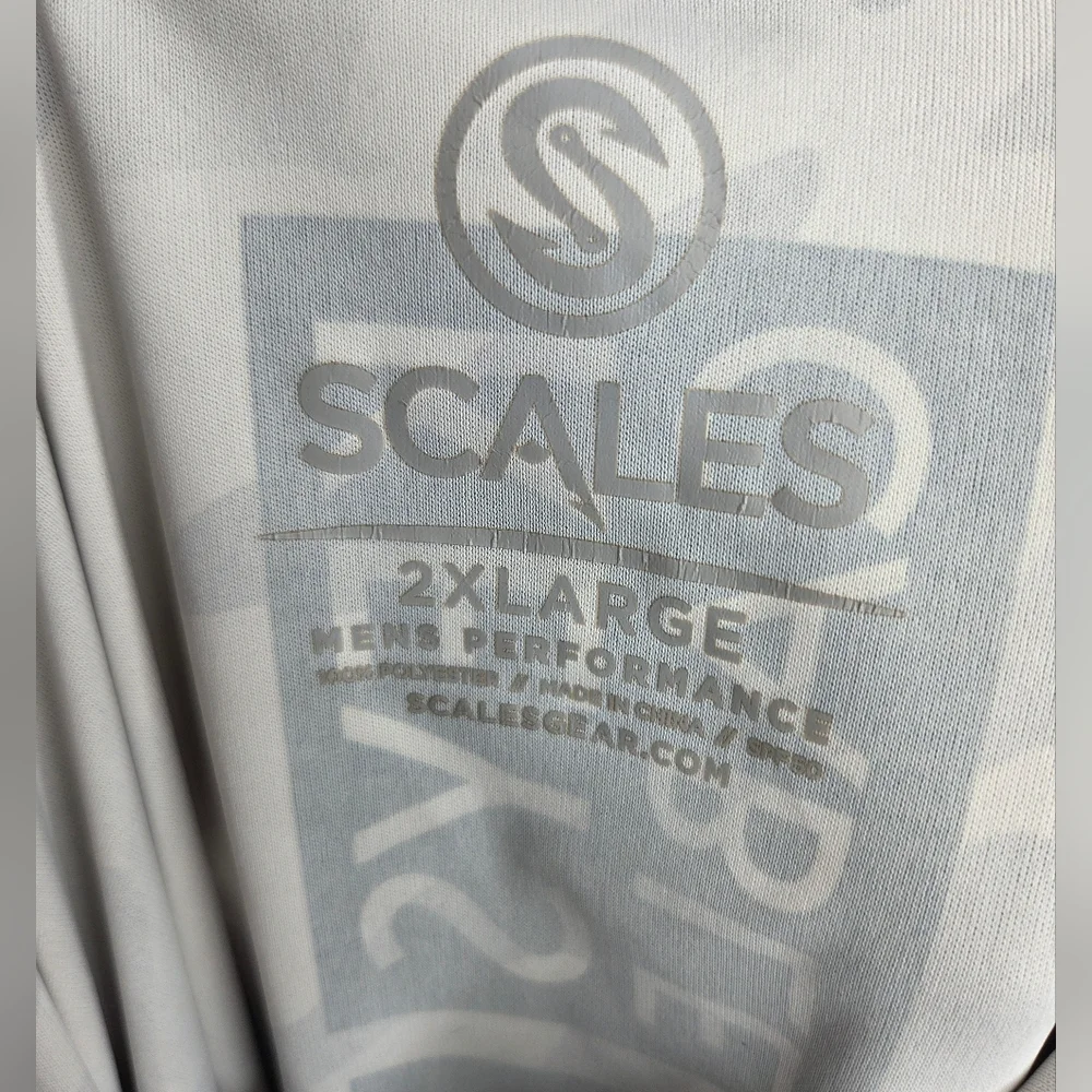 Scales Size 2XL Mens Performance Light Gray Hoodie - Picture 11 of 11